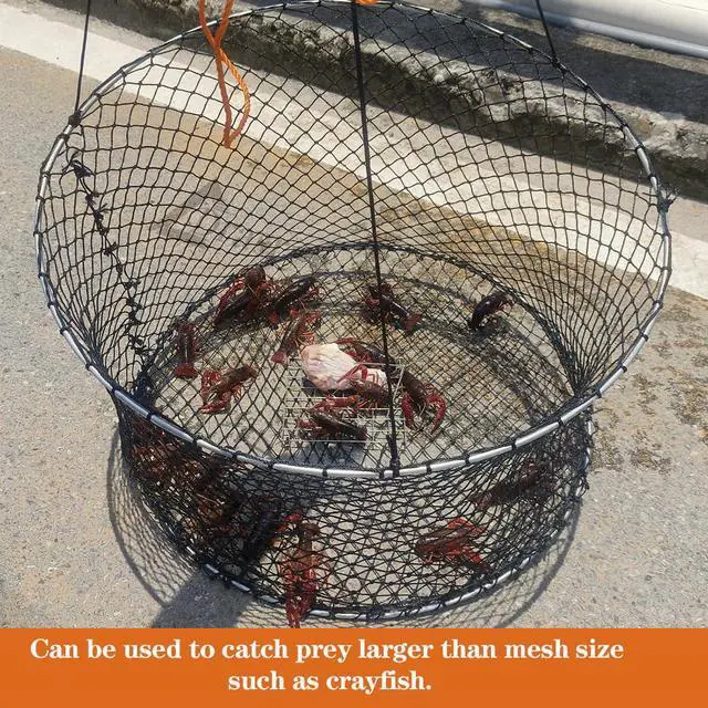 Alt view image 6 of 6 - Crab Ring Trap Two Ring Crab Kit with Harness and Bait Clip Fishing Crabbing Net for Board Kayak Dock and Pier Net