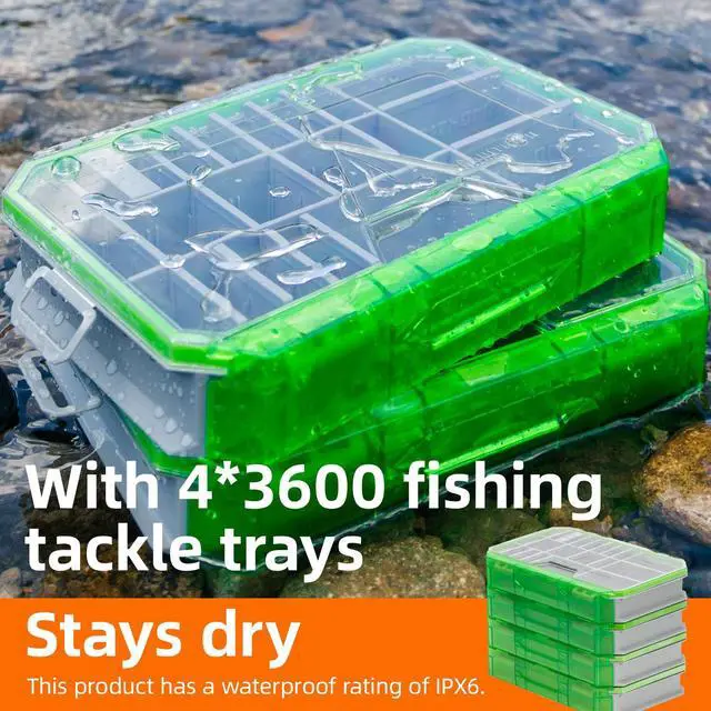 Alt view image 4 of 7 - Fishing Tackle Backpack with 4 3600 Tackle Boxes Rod Holder Outdoor 43L Large Bag with Detachable Wasit Bag Storage Fishing Gear and Equipment Waterproof