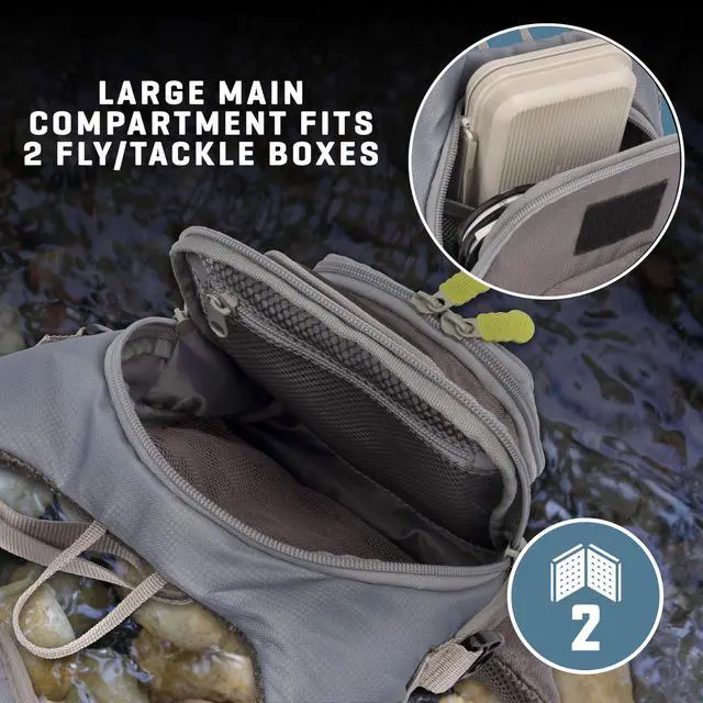 Alt view image 7 of 7 - Fall River Fishing Chest Pack, Fits Up to 2 Tackle/Fly Boxes, 152 Cu in / 2.5 L