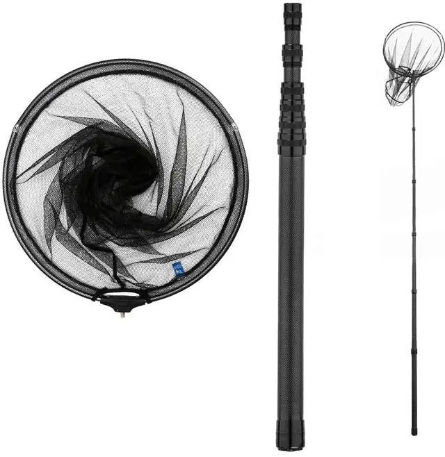 Main image of 9ft/11.15ft Extra Long Fishing Net with Telescoping Handle, Carbon Fiber Extendable Landing Net, Dip Net for Fishing, Crab nets for Crabbing, Rubber Coated Netting, Holds up to 20lbs