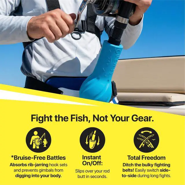 Alt view image 3 of 7 - Floating Fishing Rod Butt Cushion Rod Float for Offshore Fishing Rods, Heavy Duty Rod Butt Pad Comfort Protector for Tuna Marlin Halibut Catfish Saltwater Rods Big Game Cush-It Rod Cushion