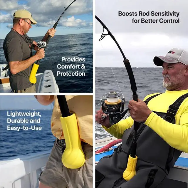 Alt view image 4 of 7 - Floating Fishing Rod Butt Cushion Rod Float for Offshore Fishing Rods, Heavy Duty Rod Butt Pad Comfort Protector for Tuna Marlin Halibut Catfish Saltwater Rods Big Game Cush-It Rod Cushion