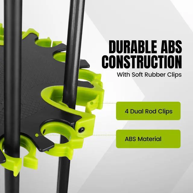 Alt view image 2 of 6 - Fishing Rod Holder for Garage, Fishing Pole Holders Rod Rack, Holds up to 20 Rods with Rolling Wheels, Fishing Gear Equipment Storage Organizer