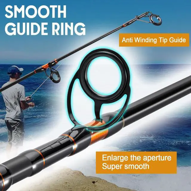 Alt view image 4 of 7 - Surf Spinning Fishing Rod Carbon Travel Surf Rod M/MH 3 Piece Spinning Fishing Rod 9'/10'/11'/12'