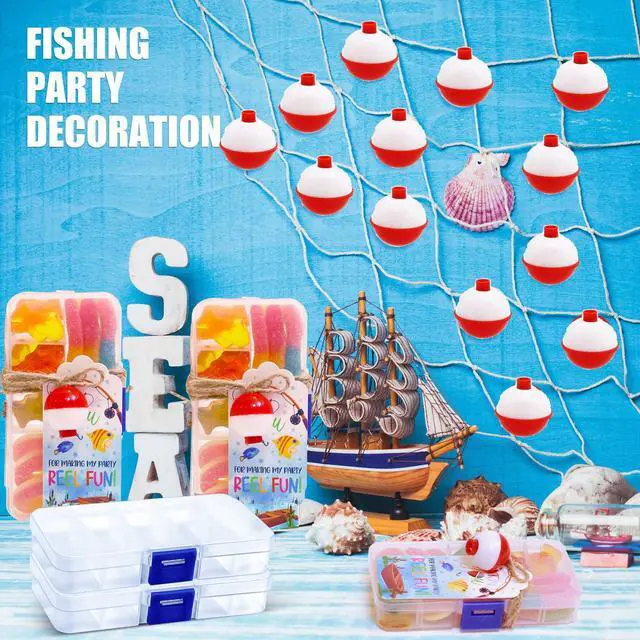 Alt view image 3 of 5 - 48 Set Fishing Candy Little Tackle Boxes for Birthday Party Favors with 48 Fishing Bobber 48 Thank You Cards for Making My Party Reel Fun Gone Fishing Theme Supplies Fishing Decorations (48)