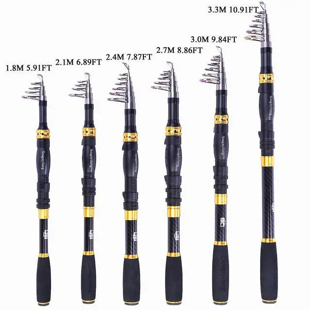 Alt view image 4 of 7 - Telescopic Fishing Rod 24 Ton Carbon Fiber Ultralight, Portable Retractable Handle, CNC Reel Seat, Stainless Steel Guides for Bass, Trout, Salmon, Panfish
