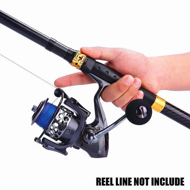 Alt view image 5 of 7 - Telescopic Fishing Rod 24 Ton Carbon Fiber Ultralight, Portable Retractable Handle, CNC Reel Seat, Stainless Steel Guides for Bass, Trout, Salmon, Panfish