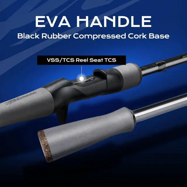 Alt view image 6 of 7 - Pioneer Fishing Rod 2-Piece Baitcaster Rod & Spinning Rod | Ideal for Bass Trout Walleye Freshwater All-Purpose Rod. 24T Carbon Fiber EVA Handle Titanium Oxide Guide Rings