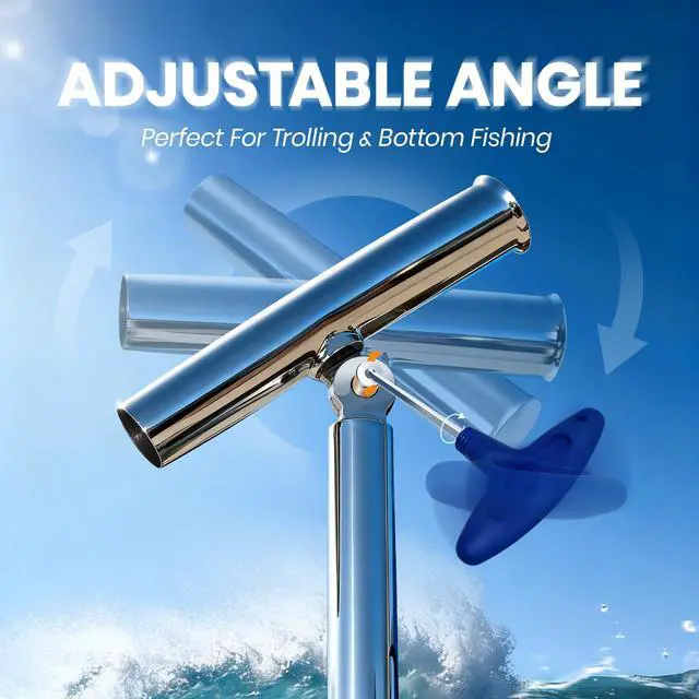Alt view image 2 of 6 - Outrigger Fishing Rod Holders for Trolling 2 Pack,Stainless Steel Fishing Pole Holder Outrigger for Marine Yacht, Boat, Kayak, Camper, Truck, RV