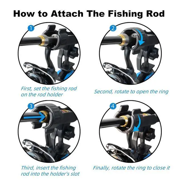 Alt view image 2 of 6 - Fishing Rod Holders for Boat, Upgraded Fishing Rod Holder with Enlarge Clamp Innovative Dual-V Shaped Design Fit Round/Square Tube Boat Fishing, Fishing Gifts for Men
