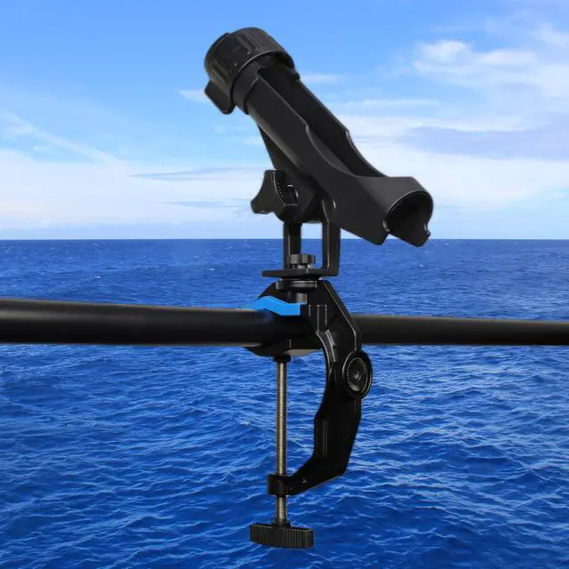 Alt view image 6 of 6 - Fishing Rod Holders for Boat, Upgraded Fishing Rod Holder with Enlarge Clamp Innovative Dual-V Shaped Design Fit Round/Square Tube Boat Fishing, Fishing Gifts for Men