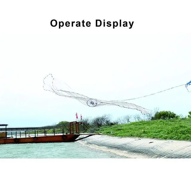 Alt view image 7 of 7 - Cast Fishing Net with Aluminum Frame, 0.8 inch Mesh, 7.8-13.8 ft Diameter