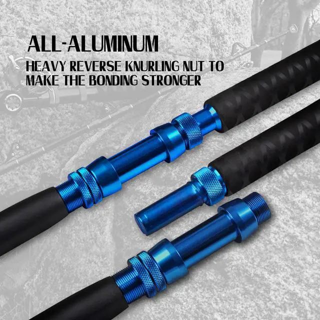 Alt view image 4 of 7 - 2-Piece Saltwater Offshore Heavy Bent/Straight Butt Trolling Rod Fishing Roller Rod Conventional Boat Deep Sea Fishing Pole (5'1"/5'6"/6'/6'6",30-50lb/50-80lb/80-120lb)