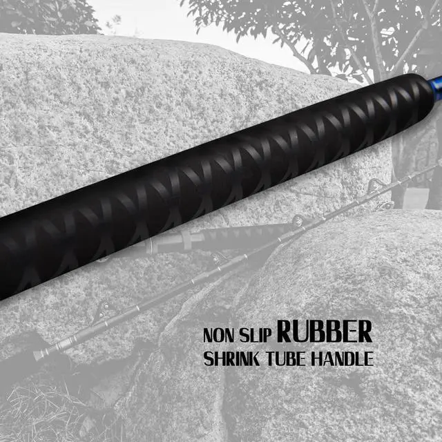 Alt view image 5 of 7 - 2-Piece Saltwater Offshore Heavy Bent/Straight Butt Trolling Rod Fishing Roller Rod Conventional Boat Deep Sea Fishing Pole (5'1"/5'6"/6'/6'6",30-50lb/50-80lb/80-120lb)