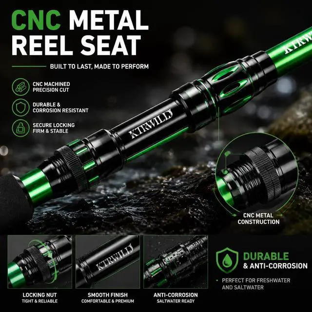 Alt view image 5 of 7 - TORVEX Telescopic Fishing Rod,Travel Spinning Rod with Ceramic Guides, Stainless Steel Reel Seat, EVA Handle, Portable Collapsible for Bass Trout Catfish, Freshwater Saltwater, 6-9FT