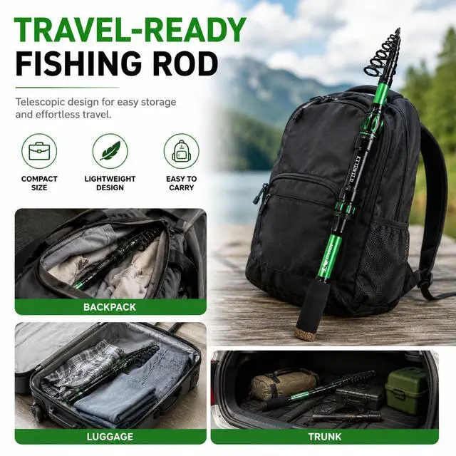 Alt view image 6 of 7 - TORVEX Telescopic Fishing Rod,Travel Spinning Rod with Ceramic Guides, Stainless Steel Reel Seat, EVA Handle, Portable Collapsible for Bass Trout Catfish, Freshwater Saltwater, 6-9FT