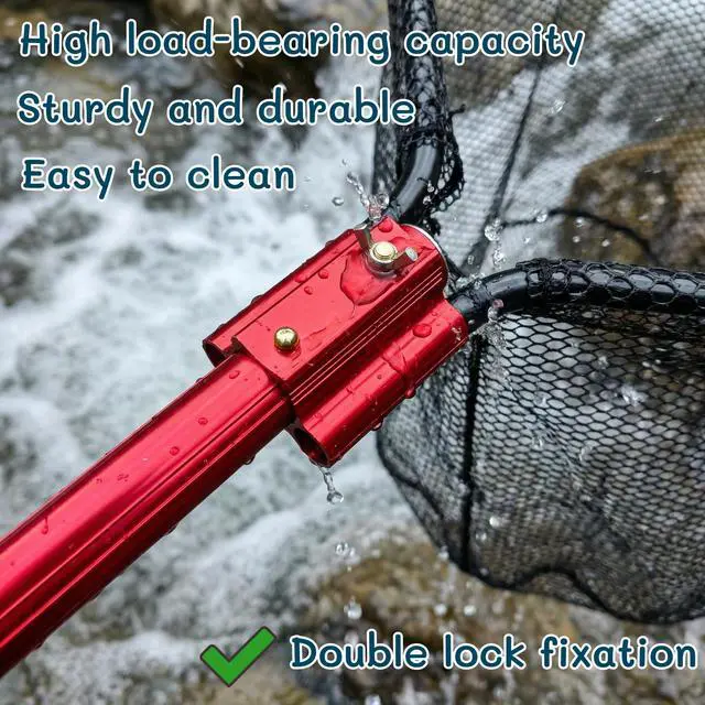 Alt view image 6 of 7 - High Strength Heavy Duty Extra Large Aluminum Landing Net - Telescoping Handle (67-85inch), 27in Net Opening for Saltwater Fishing, Boat, Pier, River Angling