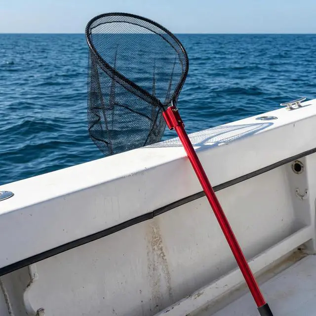 Alt view image 7 of 7 - High Strength Heavy Duty Extra Large Aluminum Landing Net - Telescoping Handle (67-85inch), 27in Net Opening for Saltwater Fishing, Boat, Pier, River Angling