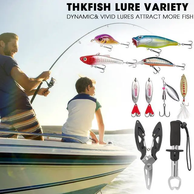 Alt view image 7 of 7 - Fishing Lures Kit, Bass Fishing Gear Kit for Freshwater Tackle Box with Tackle Included Topwater Baits, Swimbaits, Frog, Fsihing Bait Accessories Gift for Men