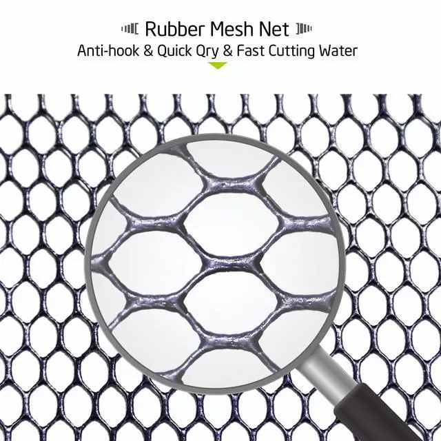 Alt view image 6 of 7 - Maykay Carbon Telescopic Fishing Net with Long Handle up-to14ft Lightweight Rubber Landing Net for High Docks, Piers, Boats, Coastal & Jetty, Collapsible with Carrying Bag