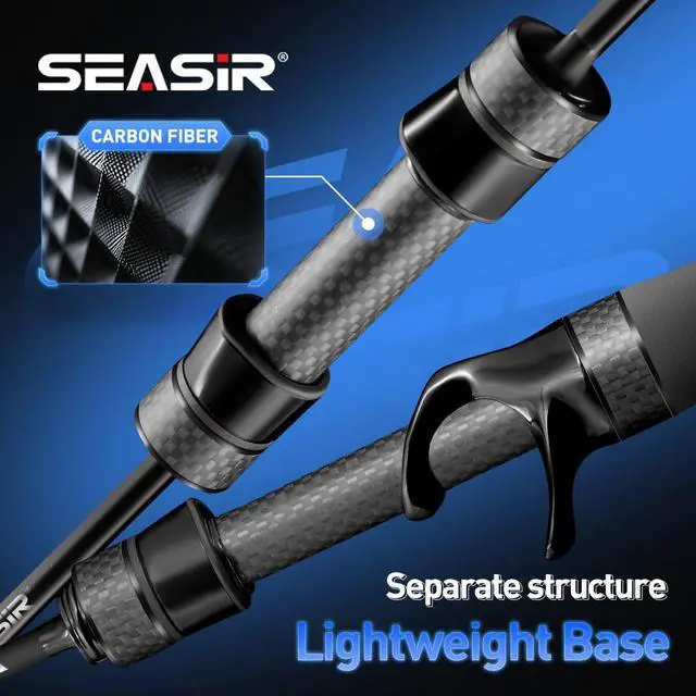 Alt view image 5 of 7 - Riveria Ultralight Fishing Rod, BFS,Carbon Fiber | Spinning Baitcasting Rod,10 Piece Casting Rod for Freshwater Bass Trout, Fuji O Ring Guide, EVA Handle, Fast