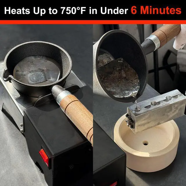 Alt view image 6 of 7 - MMasters Fast-Heating Electric Lead Melting Pot 80 Oz Capacity | Ideal for Bullet Casting & Fishing Weight Molds | Portable Lead Ingots Melter for Reloading & DIY Metal Projects (Below 750 Metal)