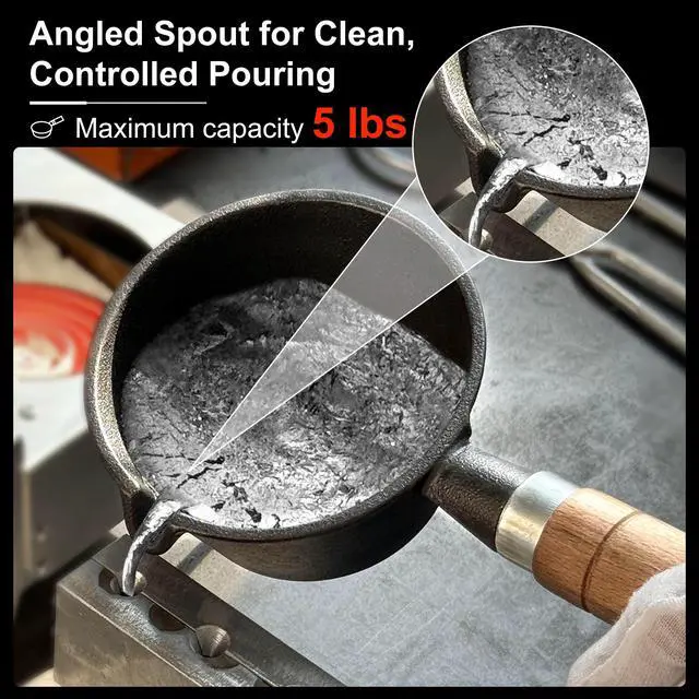 Alt view image 5 of 7 - MMasters Fast-Heating Electric Lead Melting Pot 80 Oz Capacity | Ideal for Bullet Casting & Fishing Weight Molds | Portable Lead Ingots Melter for Reloading & DIY Metal Projects (Below 750 Metal)