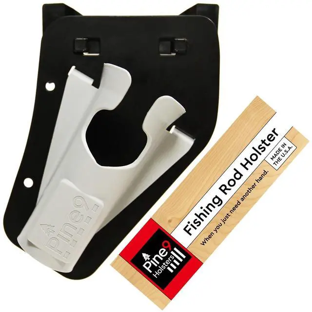 Main image of Ambie Fishing Rod Hip Holster - Patented Ambidextrous Quick-Draw Fishing Pole Holder, Made in USA - Spinning, Baitcaster & Centerpin Reels - Fits Any 1.5" Belt