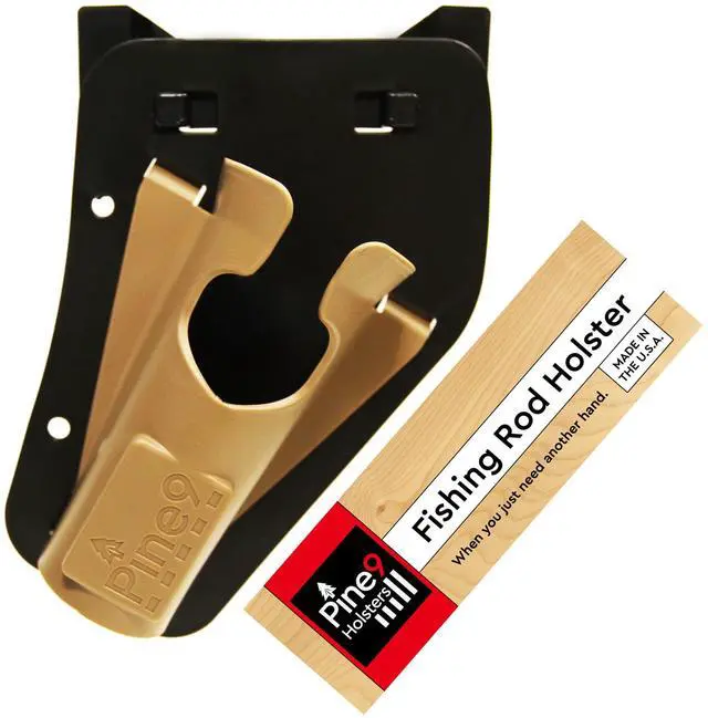 Main image of Ambie Fishing Rod Hip Holster - Patented Ambidextrous Quick-Draw Fishing Pole Holder, Made in USA - Spinning, Baitcaster & Centerpin Reels - Fits Any 1.5" Belt