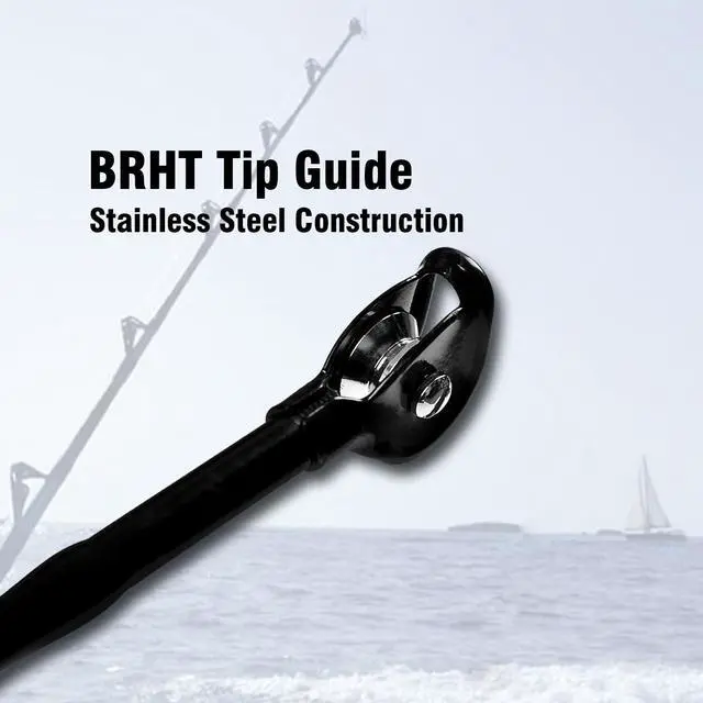 Alt view image 4 of 7 - 1-Piece Saltwater Offshore Trolling Rod Conventional Boat Rod Carbon Fishing Pole(6 Feet, 30-50 lb/50-80 lb/80-120 lb)