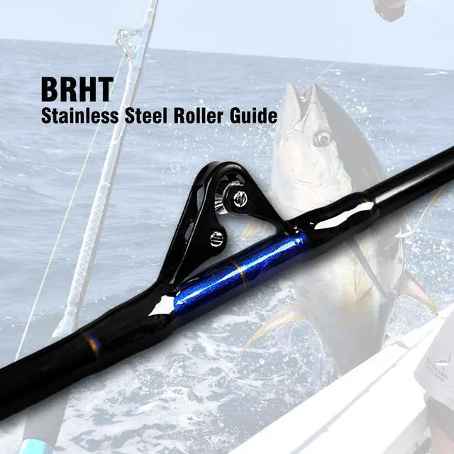 Alt view image 2 of 7 - 1-Piece Saltwater Offshore Trolling Rod Conventional Boat Rod Carbon Fishing Pole(6 Feet, 30-50 lb/50-80 lb/80-120 lb)