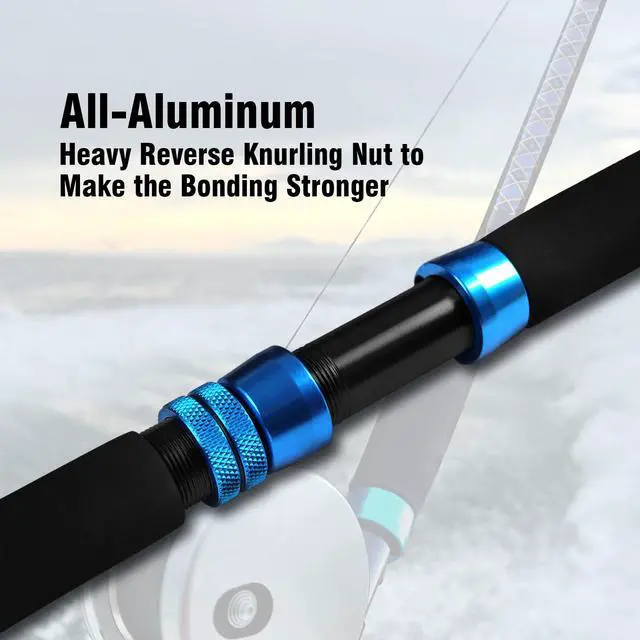 Alt view image 3 of 7 - 1-Piece Saltwater Offshore Trolling Rod Conventional Boat Rod Carbon Fishing Pole(6 Feet, 30-50 lb/50-80 lb/80-120 lb)