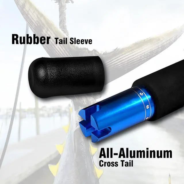 Alt view image 6 of 7 - 1-Piece Saltwater Offshore Trolling Rod Conventional Boat Rod Carbon Fishing Pole(6 Feet, 30-50 lb/50-80 lb/80-120 lb)