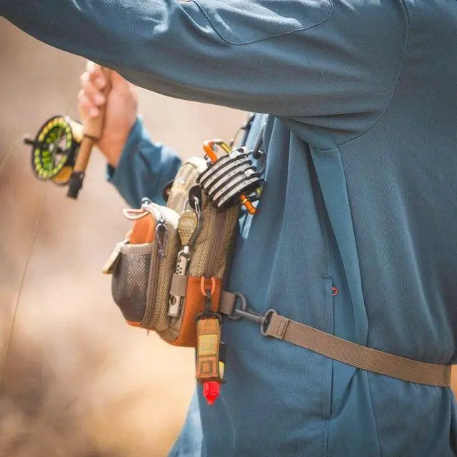 Alt view image 5 of 5 - San Juan Vertical Chest Pack, Sand/Saddle Brown