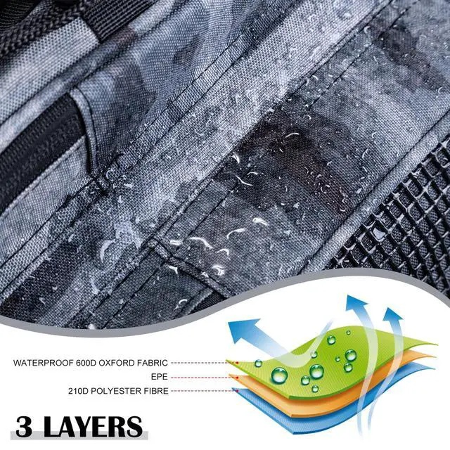 Alt view image 7 of 7 - Large Tackle Bag,Store Up to 8PCS 3700 Plus 4PCS 3600 Tackle Trays(Not Included),Water Resistant Saltwater Gear Storage Big Fishing Bag with EVA Bottom,Gifts for Men(21.65"x11.8"x15.16")