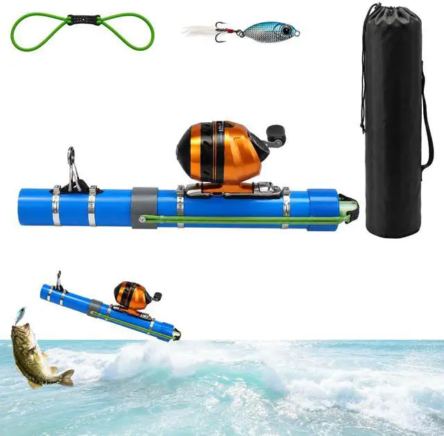 Main image of Fishing Catapult Rod, Portable Catapult Fishing Pole with Reel & Metal Lure, Complete Casting Kit with 2 Latex Tubes & Carry Bag for Saltwater and Freshwater Fishing Gear