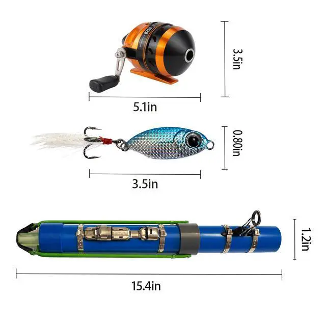 Alt view image 2 of 7 - Fishing Catapult Rod, Portable Catapult Fishing Pole with Reel & Metal Lure, Complete Casting Kit with 2 Latex Tubes & Carry Bag for Saltwater and Freshwater Fishing Gear