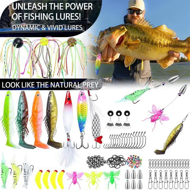 Alt view image 2 of 7 - Fishing Backpack with Tackle Boxes,45L Large Tackle Bag with Cooler & Fishing Gear Kit,Waterproof Tackle Backpack for Gift with Fishing Lures, Fishing Pliers,Camouflage
