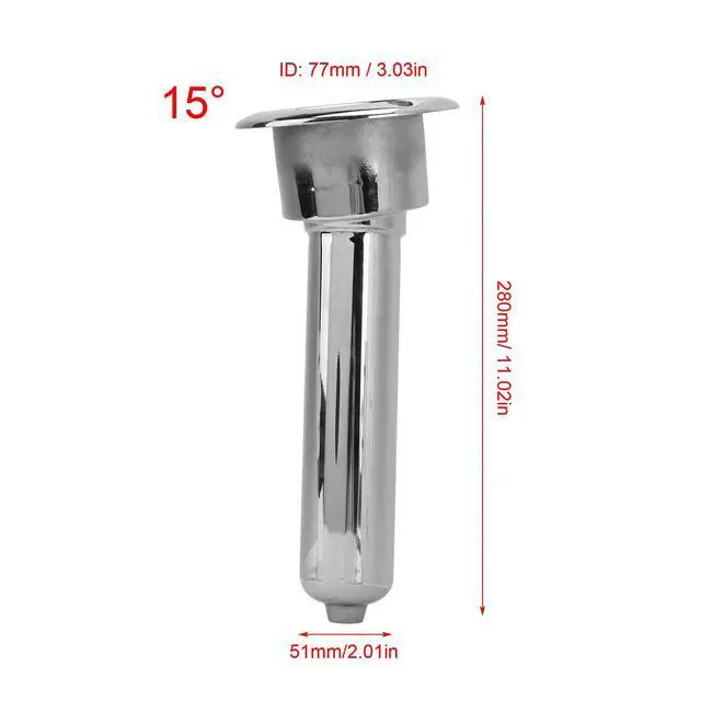 Alt view image 5 of 7 - Heavy Duty Stainless Steel Deluxe Rod Holders, 2 in 1 Flush Mount Fishing Rod Pole Holders, 0 15 30 Degree Boat Fishing Rod Cup Holder 280mm Round Top Cup Holder for Yacht Ship