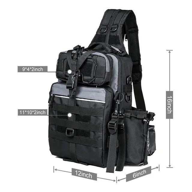 Alt view image 2 of 7 - Outdoor Tackle Bag - Large Water-Resistant Fishing Backpack