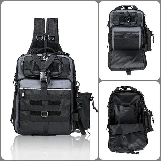Alt view image 6 of 7 - Outdoor Tackle Bag - Large Water-Resistant Fishing Backpack