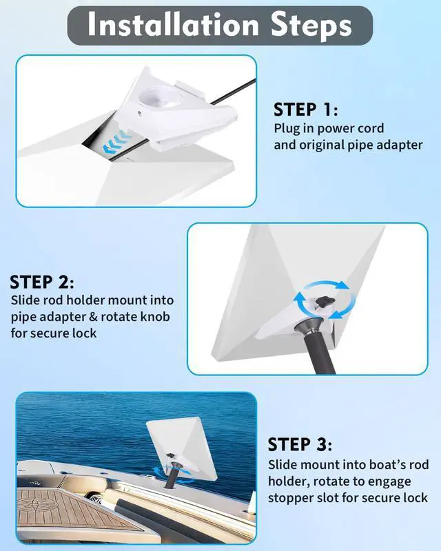 Alt view image 6 of 7 - Starlink Mini Rod Holder Mount, Marine-Grade 316 Stainless Steel Boat Mount with Pipe Adapter for Starlink Mini Antenna Perfect for Boats, Yachts, Sailboats, Trawlers & RVs