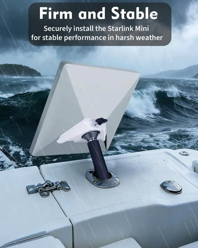 Alt view image 7 of 7 - Starlink Mini Rod Holder Mount, Marine-Grade 316 Stainless Steel Boat Mount with Pipe Adapter for Starlink Mini Antenna Perfect for Boats, Yachts, Sailboats, Trawlers & RVs