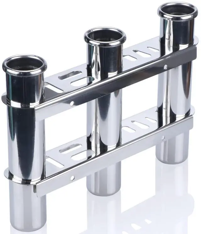 Main image of Fishing Rod Holder for Boat, Vertical Wall Mounted Fishing Rod Rack, Stainless Steel Rod Holder for Marine Boat,Fishing Boat, Truck (3 Tubes Upgrade)