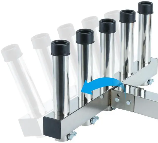 Alt view image 3 of 7 - Stainless Steel Hitch Fishing Rod Holder,Hitch Mount Rod Holder,One Piece Welding, with Buffer Foam,5-Tube Design for 2" Hitch Receivers with Anti Drop Quick Release Pin,Fishing Pole Holder