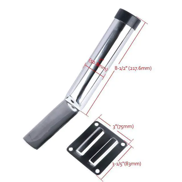 Alt view image 2 of 3 - Deck Mount Fishing Rod Holder, Marine Grade Stainless Steel Adjustable Fishing Rod Holders, Support for Marine Boat Yacht