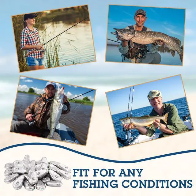 Alt view image 5 of 7 - No Roll Sinker Fishing Weights, Flat Inline Sinkers Weights No Snag Slip Sinkers Saltwater Flat Bank River Surf Fishing Gear Tackle for Freshwater Catfish Rig