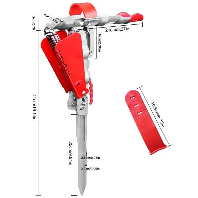 Alt view image 2 of 7 - Automatic Spring Fishing Rod Holder 2 Pack - Stainless Steel for Ground Support Brackets, Adjustable Sensitivity & Folding Fish Pole Rack