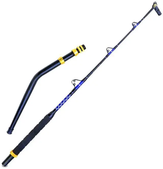 Main image of Deep Sea Fishing Rod, Heavy Duty Bent Butt Trolling Rod with Roller Guides,Conventional Fishing Rod