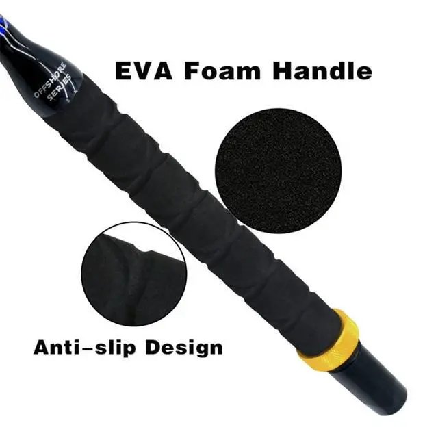 Alt view image 4 of 6 - Deep Sea Fishing Rod, Heavy Duty Bent Butt Trolling Rod with Roller Guides,Conventional Fishing Rod